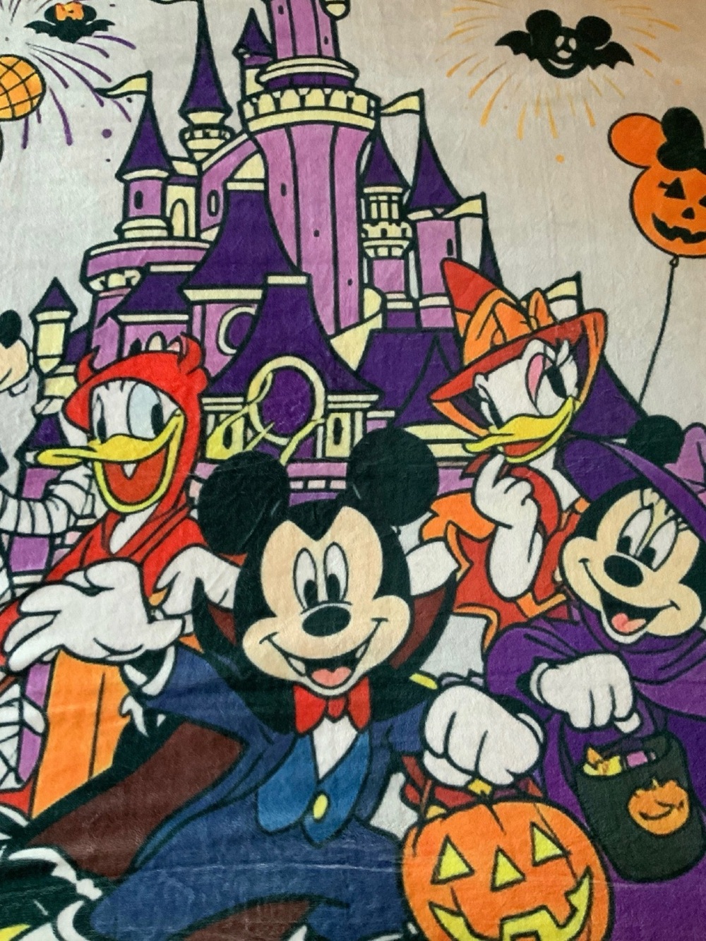 Disney Halloween Throw Blanket with Purple, Orange, Black Accents